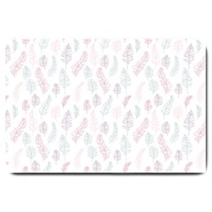 Whimsical Feather Pattern, soft colors, Large Doormat