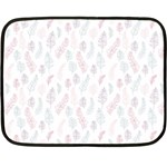 Whimsical Feather Pattern, soft colors, Double Sided Fleece Blanket (Mini) 35 x27  Blanket Front