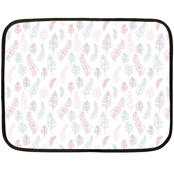 Whimsical Feather Pattern, soft colors, Double Sided Fleece Blanket (Mini)