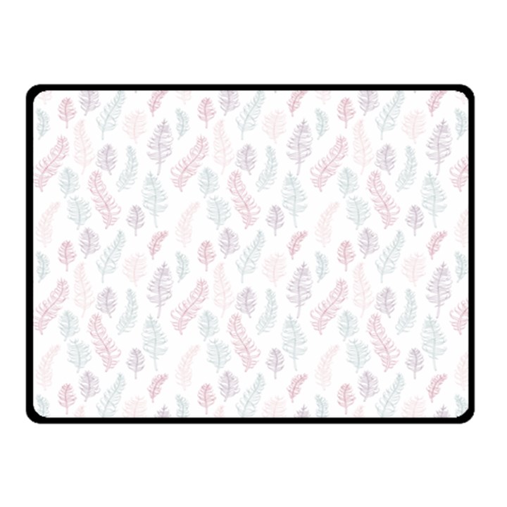 Whimsical Feather Pattern, soft colors, Double Sided Fleece Blanket (Small)