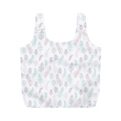 Whimsical Feather Pattern, soft colors, Full Print Recycle Bag (M)