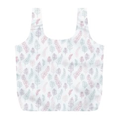 Whimsical Feather Pattern, Soft Colors, Full Print Recycle Bag (l) by Zandiepants