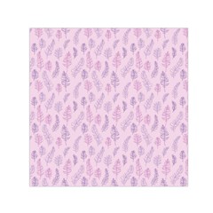 Whimsical Feather Pattern, Pink & Purple, Small Satin Scarf (square)