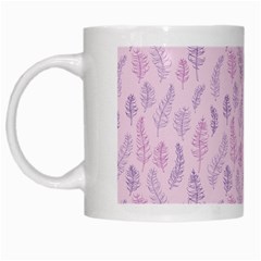 Whimsical Feather Pattern, Pink & Purple, White Mug by Zandiepants