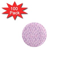 Whimsical Feather Pattern, Pink & Purple, 1  Mini Magnet (100 Pack)  by Zandiepants