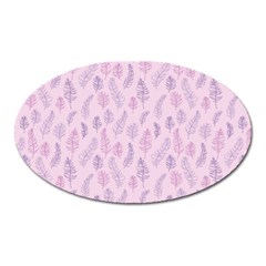 Whimsical Feather Pattern, Pink & Purple, Magnet (oval) by Zandiepants