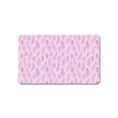 Whimsical Feather Pattern, Pink & Purple, Magnet (name Card) by Zandiepants