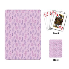 Whimsical Feather Pattern, Pink & Purple, Playing Cards Single Design by Zandiepants