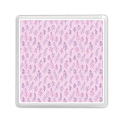 Whimsical Feather Pattern, Pink & Purple, Memory Card Reader (square)