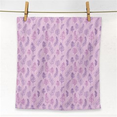 Whimsical Feather Pattern, Pink & Purple, Face Towel by Zandiepants