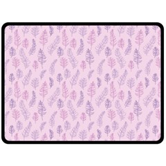 Whimsical Feather Pattern, Pink & Purple, Double Sided Fleece Blanket (large) by Zandiepants