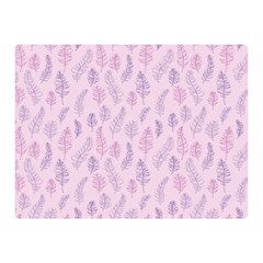 Whimsical Feather Pattern, Pink & Purple, Double Sided Flano Blanket (mini)