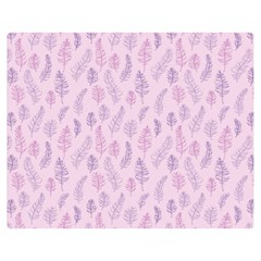 Whimsical Feather Pattern, Pink & Purple, Double Sided Flano Blanket (medium)