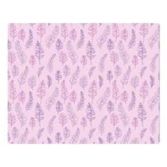 Whimsical Feather Pattern, Pink & Purple, Double Sided Flano Blanket (large)