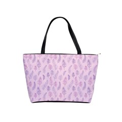 Whimsical Feather Pattern, Pink & Purple, Classic Shoulder Handbag by Zandiepants