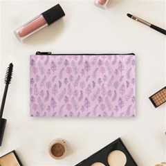 Whimsical Feather Pattern, Pink & Purple, Cosmetic Bag (small) by Zandiepants