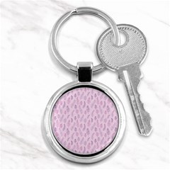 Whimsical Feather Pattern, Pink & Purple, Key Chain (round) by Zandiepants