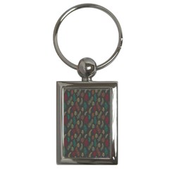 Whimsical Feather Pattern, Autumn Colors, Key Chain (rectangle) by Zandiepants