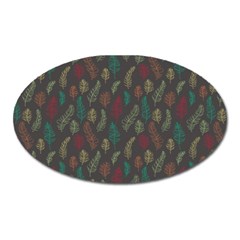 Whimsical Feather Pattern, Autumn Colors, Magnet (oval) by Zandiepants