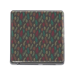 Whimsical Feather Pattern, Autumn Colors, Memory Card Reader (square) by Zandiepants