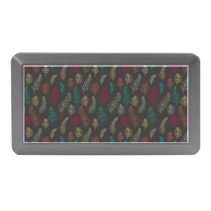 Whimsical Feather Pattern, autumn colors, Memory Card Reader (Mini)