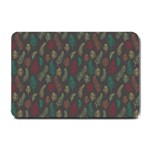 Whimsical Feather Pattern, autumn colors, Small Doormat 24 x16  Door Mat