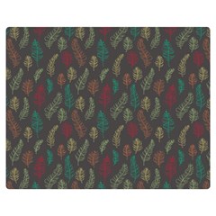 Whimsical Feather Pattern, Autumn Colors, Double Sided Flano Blanket (medium)