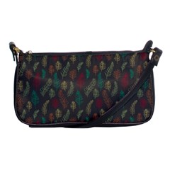 Whimsical Feather Pattern, Autumn Colors, Shoulder Clutch Bag by Zandiepants