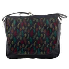 Whimsical Feather Pattern, Autumn Colors, Messenger Bag by Zandiepants