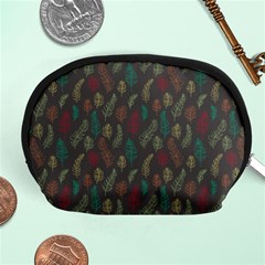 Whimsical Feather Pattern, Autumn Colors, Accessory Pouch (medium) by Zandiepants