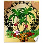 Tropical Design With Flamingo And Palm Tree Canvas 8  x 10  8.15 x9.66  Canvas - 1