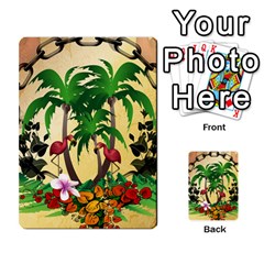 Tropical Design With Flamingo And Palm Tree Multi-purpose Cards (rectangle) 