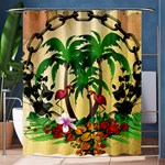 Tropical Design With Flamingo And Palm Tree Shower Curtain 60  x 72  (Medium)  60 x72  Curtain