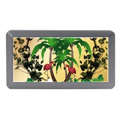 Tropical Design With Flamingo And Palm Tree Memory Card Reader (mini)