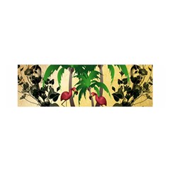 Tropical Design With Flamingo And Palm Tree Satin Scarf (oblong) by FantasyWorld7