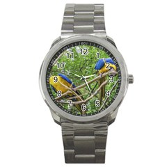 South American Couple Of Parrots Sport Metal Watch by dflcprints