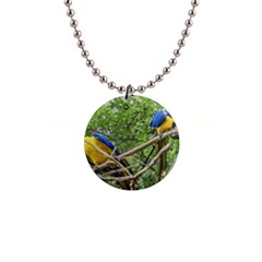 South American Couple Of Parrots Button Necklaces by dflcprints