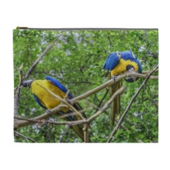 South American Couple Of Parrots Cosmetic Bag (xl) by dflcprints