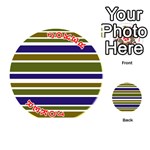 Olive Green Blue Stripes Pattern Playing Cards 54 (Round)  Front - Joker2