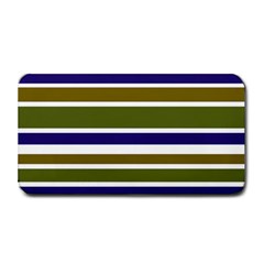 Olive Green Blue Stripes Pattern Medium Bar Mats