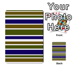 Olive Green Blue Stripes Pattern Multi-purpose Cards (rectangle)  by BrightVibesDesign