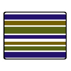 Olive Green Blue Stripes Pattern Fleece Blanket (small)