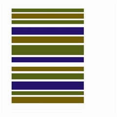 Olive Green Blue Stripes Pattern Large Garden Flag (two Sides)