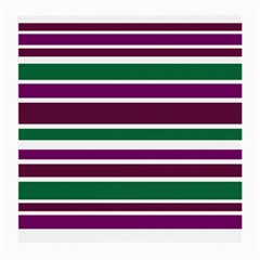 Purple Green Stripes Medium Glasses Cloth by BrightVibesDesign