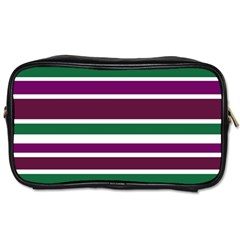 Purple Green Stripes Toiletries Bags 2-side by BrightVibesDesign