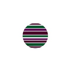 Purple Green Stripes 1  Mini Buttons by BrightVibesDesign