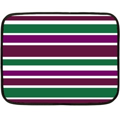 Purple Green Stripes Fleece Blanket (mini)