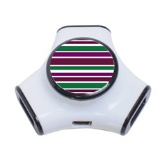 Purple Green Stripes 3-port Usb Hub by BrightVibesDesign