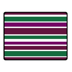 Purple Green Stripes Double Sided Fleece Blanket (small) 