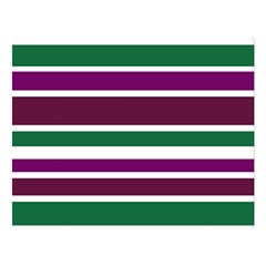 Purple Green Stripes Double Sided Flano Blanket (large) 